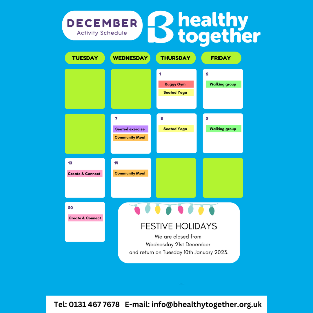 B Healthy Together December Programme