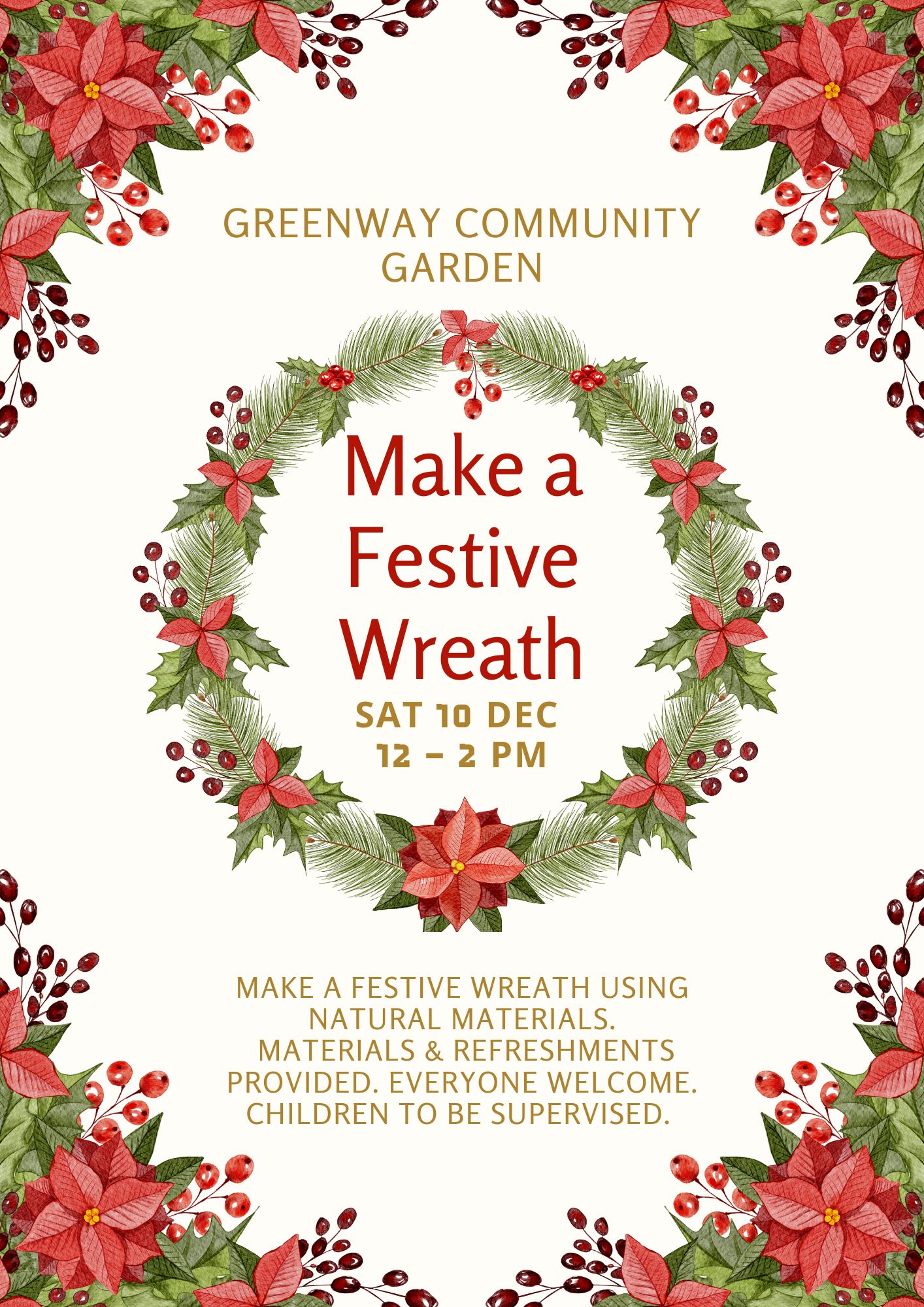 wreath making greenway community garden