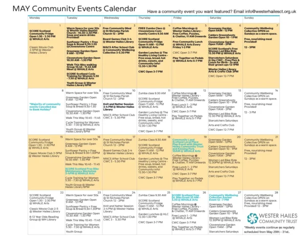 WHCT May community calendar