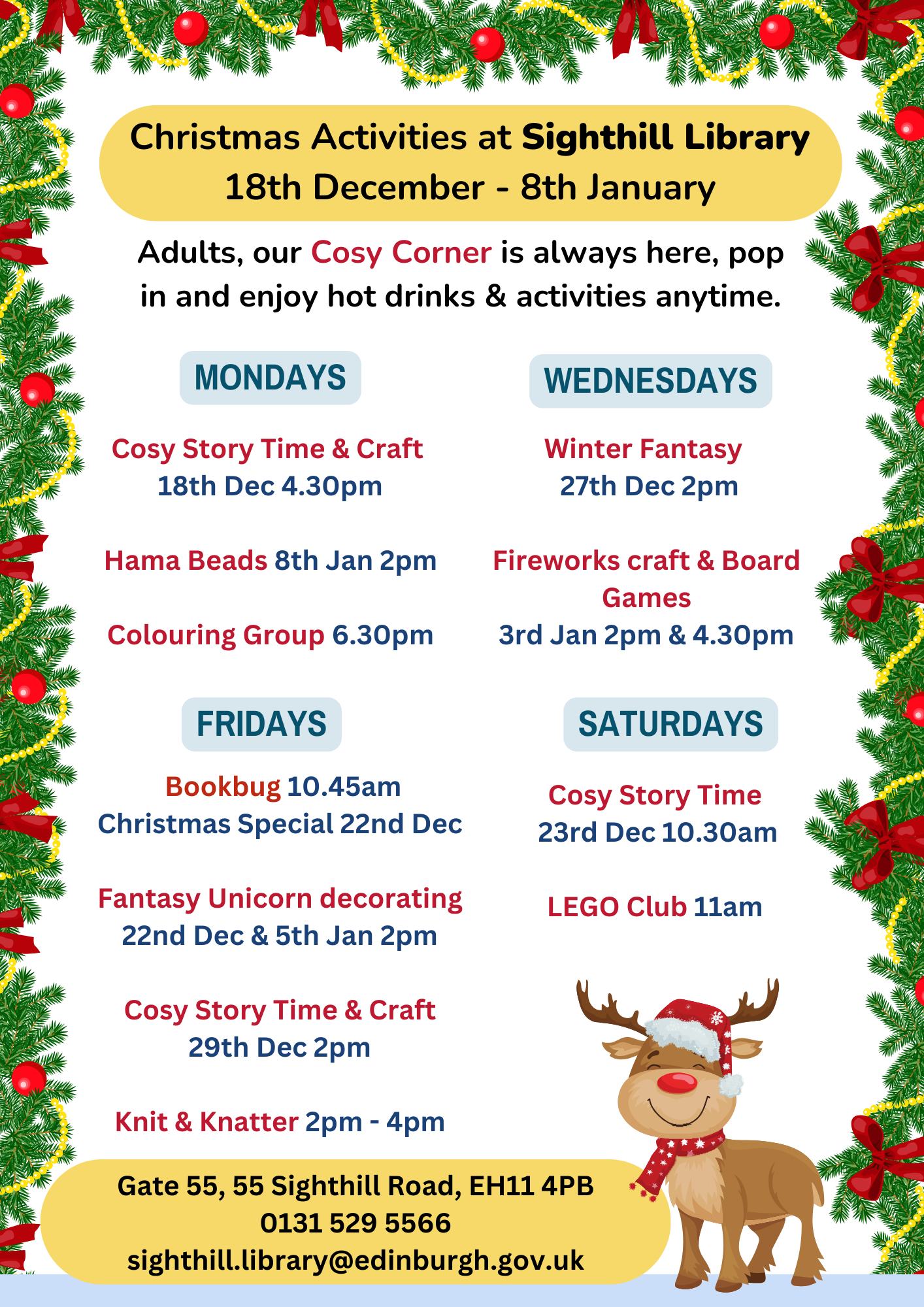 christmas activities at Sighthill Library