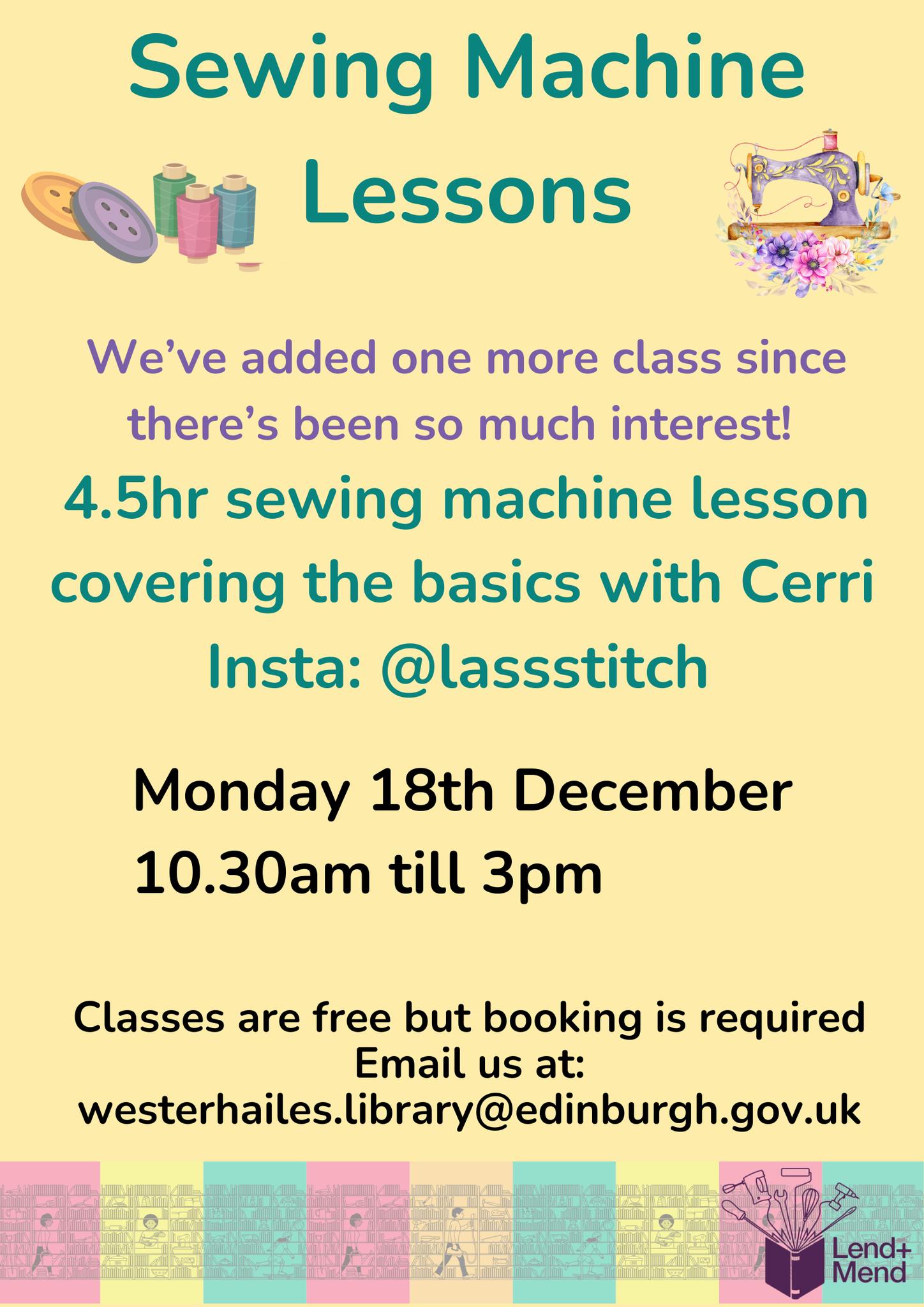 sewing machine lessons