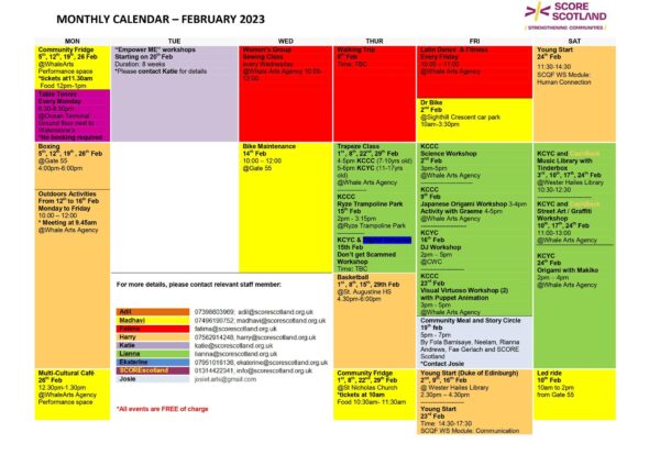 SCOREscotland February Calendar