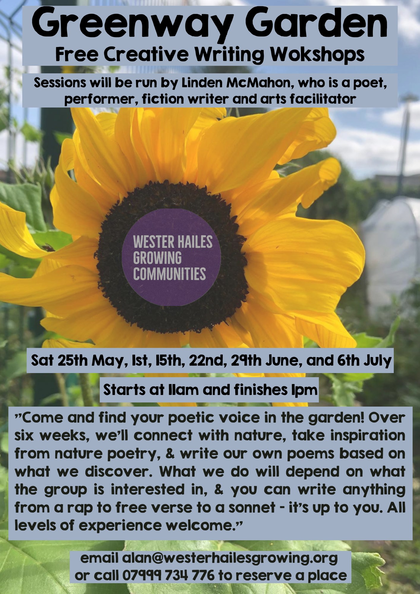 Greenway garden creative writing workshops