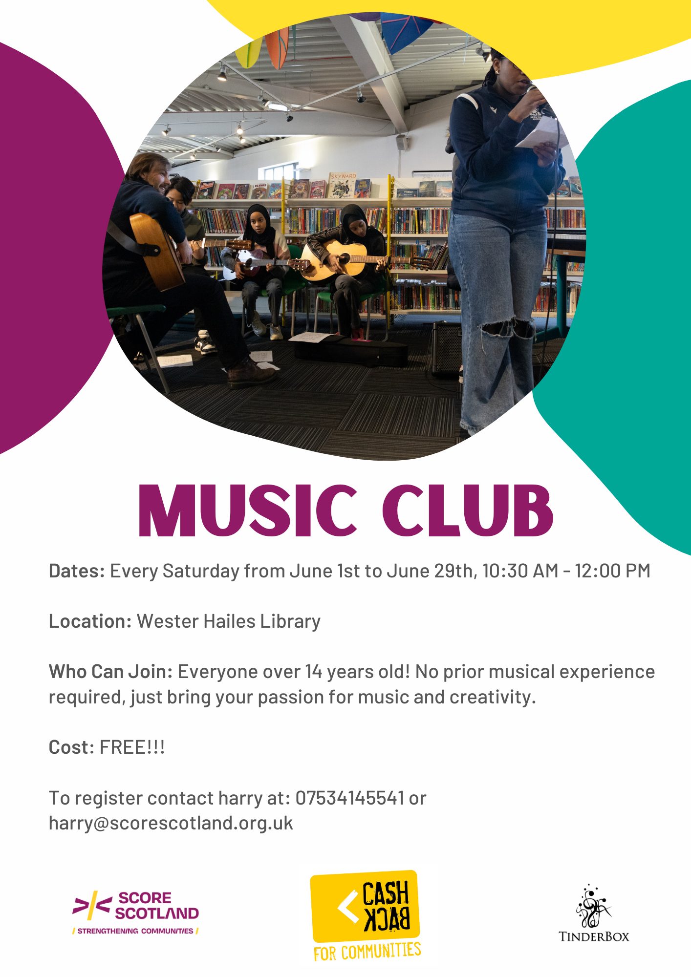 SCOREscotland Music Club at Wester Hailes Library poster