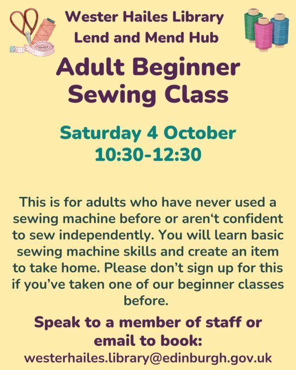 adult beginner sewing class