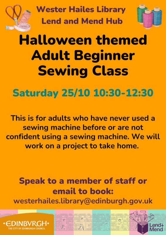 Halloween themed Adult Beginner Sewing Class
