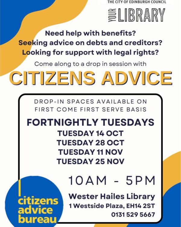 citizens advice wester hailes library drop in