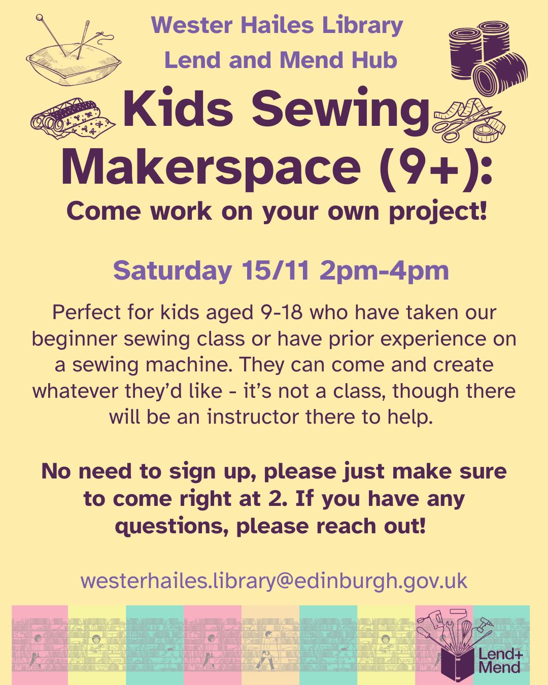 kids sewing makerspace