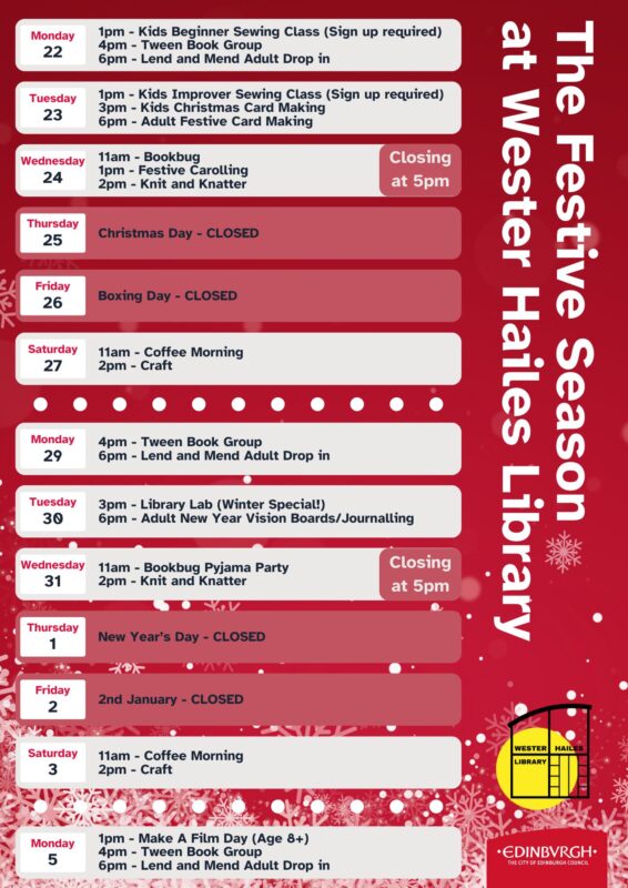 Wester Hailes Library Festive Activities