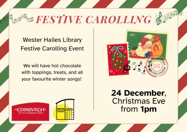 festive carolling at the library