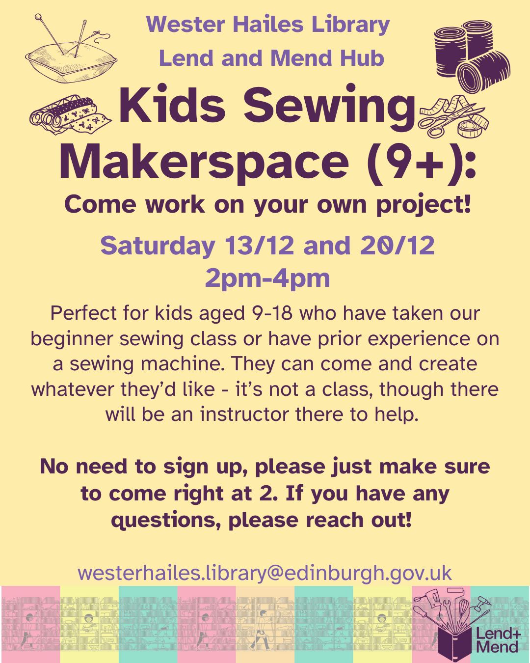 kids sewing makerspace