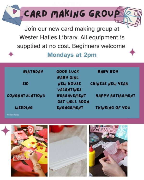 Wester Hailes Library Card Making Group  poster Featured Image