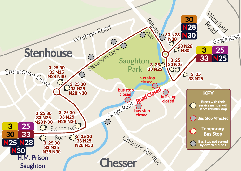 Lothian Buses Gorgie Road diversion