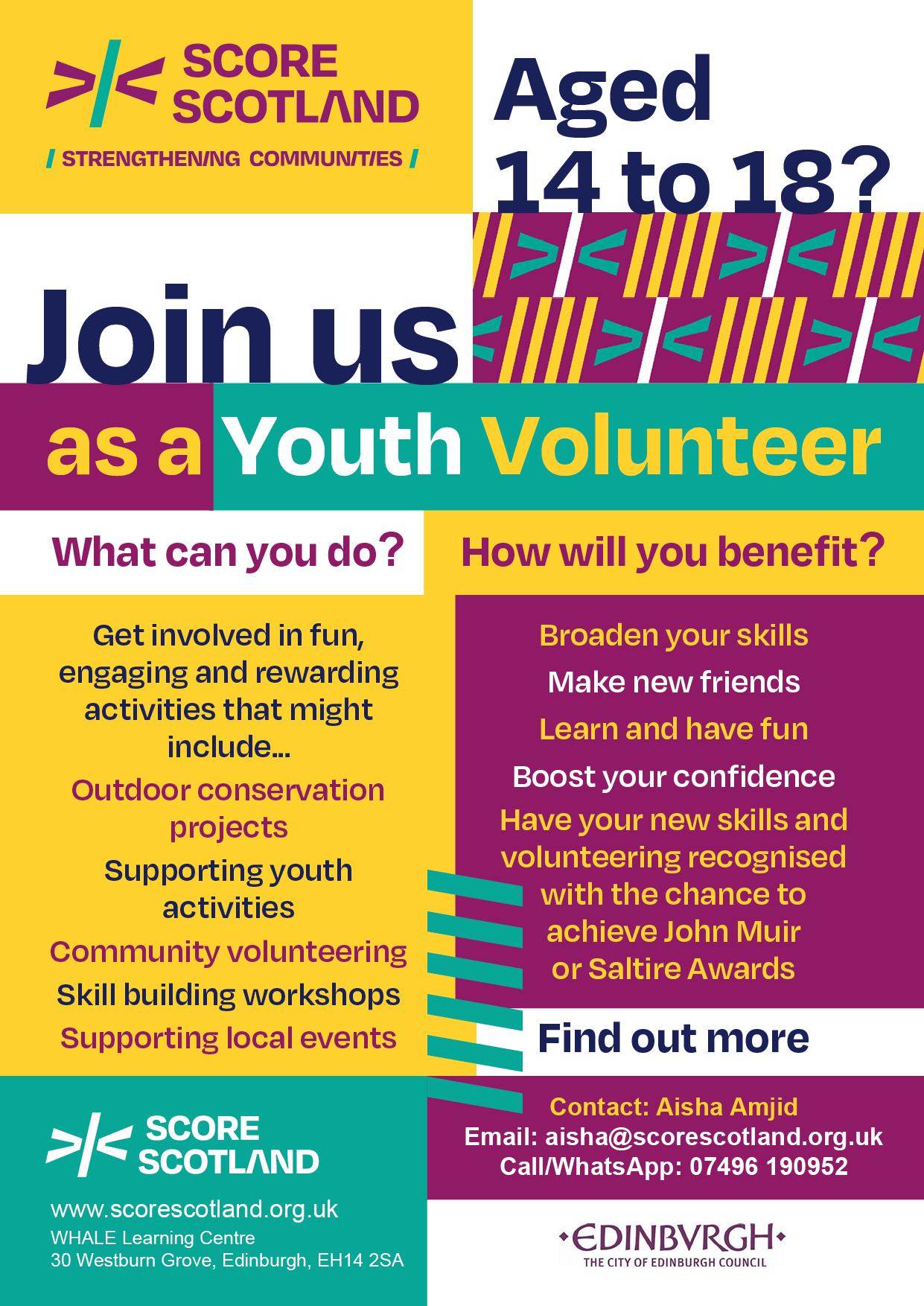 SCOREscotland seeking youth volunteers