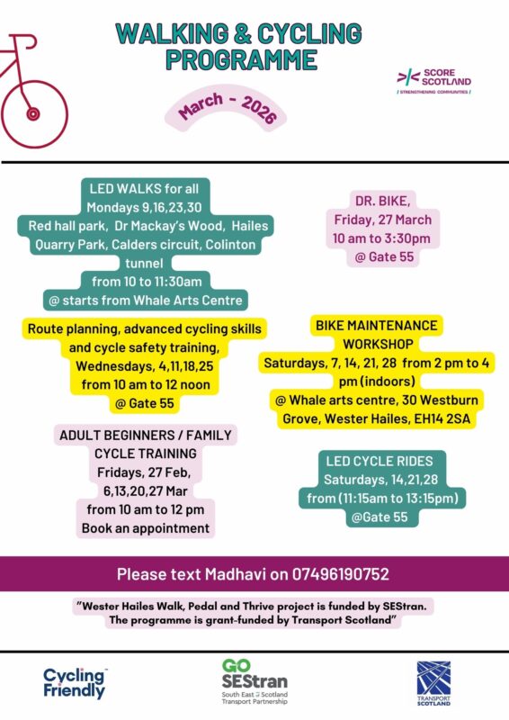 SCOREscotland March Walking and Cycling Programme