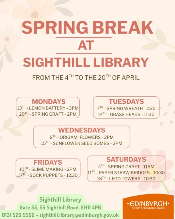 Sighthill Library Easter Holiday Programme