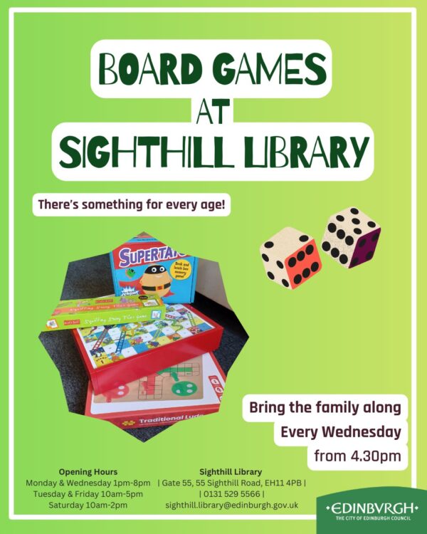 board games at sighthill library