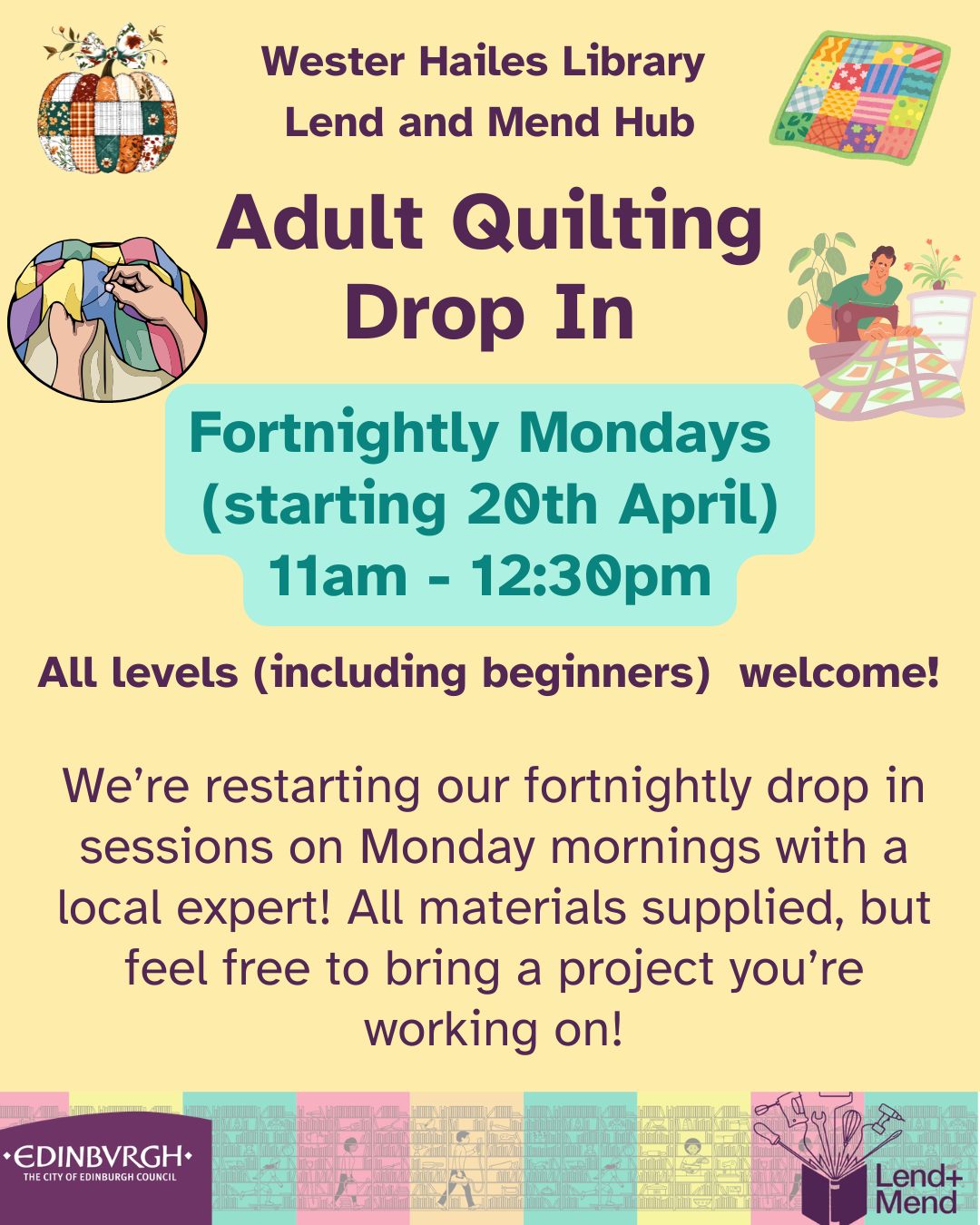 Adult quilting drop-in
