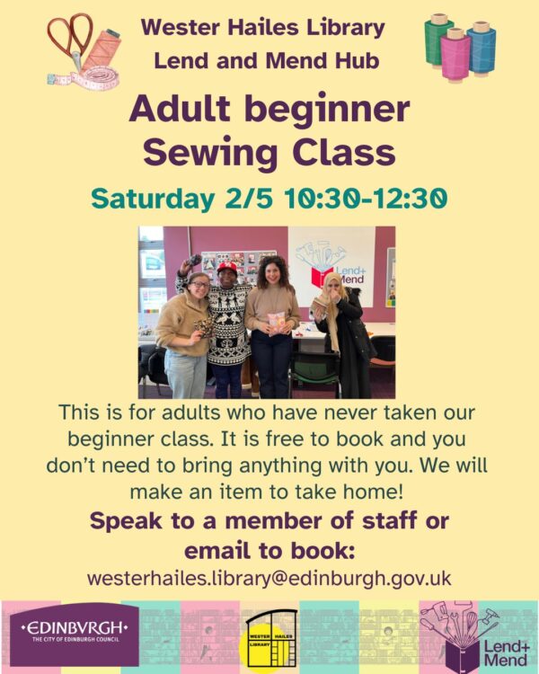 adult beginner dewing class wester hailes library