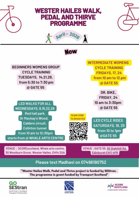 walk pedal and thrive april programme