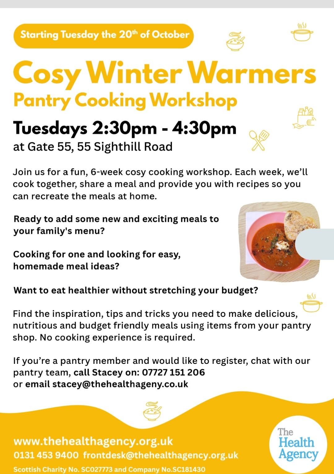 sunflower pantry cosy winter warmers cooking workshop
