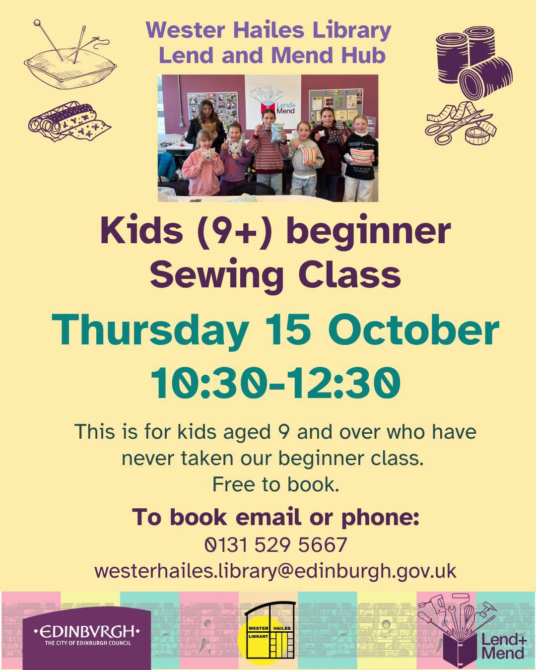kids beginner sewing class